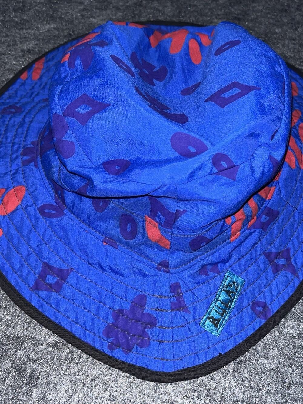 Vintage BULA USA Ski Hat Bucket Cap Blue Red 90s Snowboard Made In USA OSFA